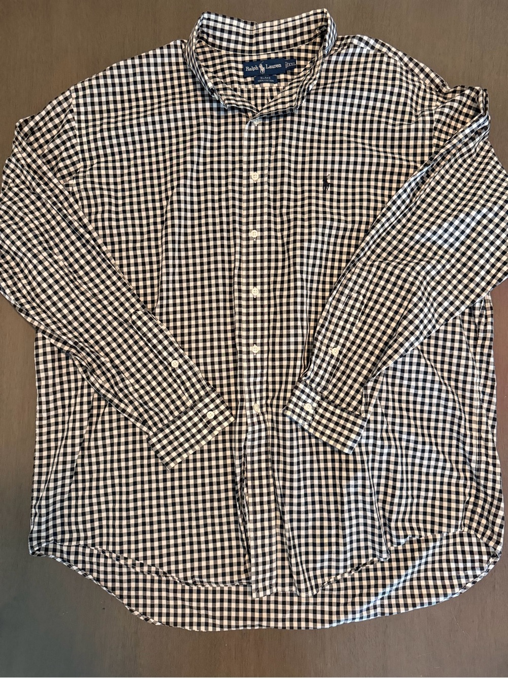 Ralph Lauren Black & White Gingham Button-Down Shirt